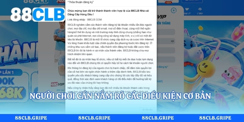 Người chơi cần nắm rõ các điều kiện cơ bản để mở tài khoản cá cược